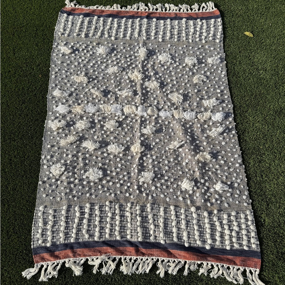 All Roads Collaged Majida 50” X 70” Anthropologie Throw Blanket
